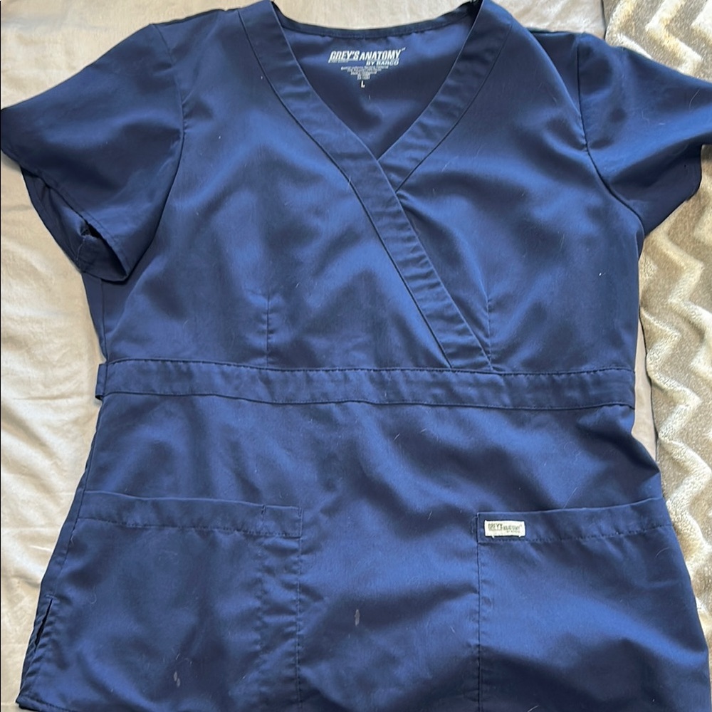 Navy Blue Scrub Top